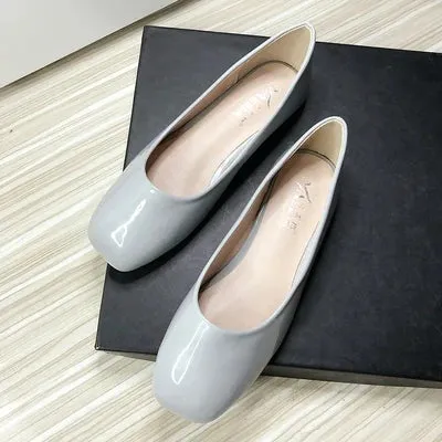 Advbridge  -  Pu Leather Women Flats Square Head Chinese Red Flat Shoes for Women Size 33-43 Zapatos Planos De Mujer Nice Quality Slipons