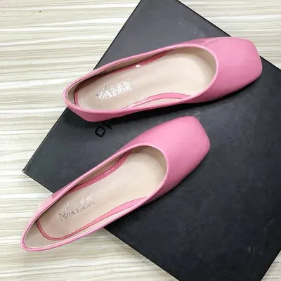 Advbridge  -  Pu Leather Women Flats Square Head Chinese Red Flat Shoes for Women Size 33-43 Zapatos Planos De Mujer Nice Quality Slipons