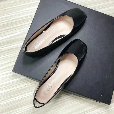 Advbridge  -  Pu Leather Women Flats Square Head Chinese Red Flat Shoes for Women Size 33-43 Zapatos Planos De Mujer Nice Quality Slipons