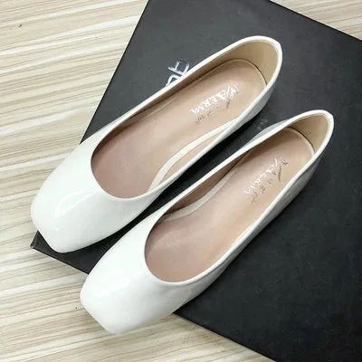 Advbridge  -  Pu Leather Women Flats Square Head Chinese Red Flat Shoes for Women Size 33-43 Zapatos Planos De Mujer Nice Quality Slipons