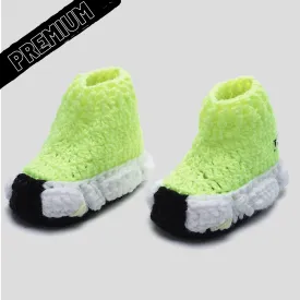 Baby Crochet IB Sock Runners Highlighter Yellow (Soft felt non-slip bottom & Shoe Box)