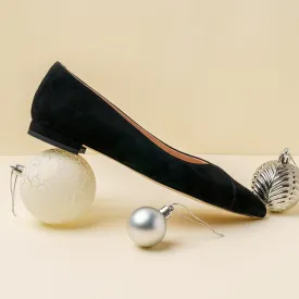 Black Suede Forever Flat