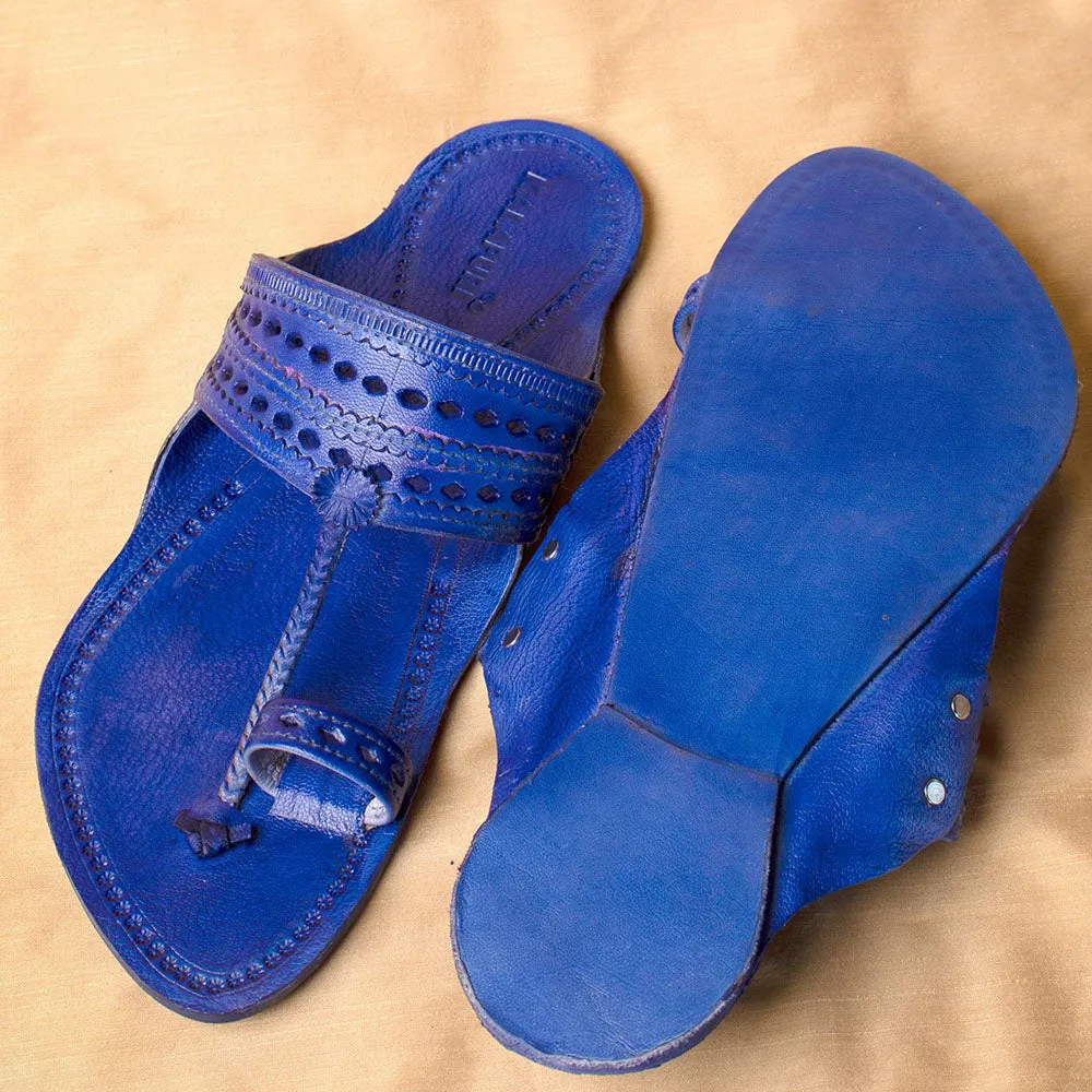 Blue - Men Modern Classics: Kolhapuri Leather Slippers