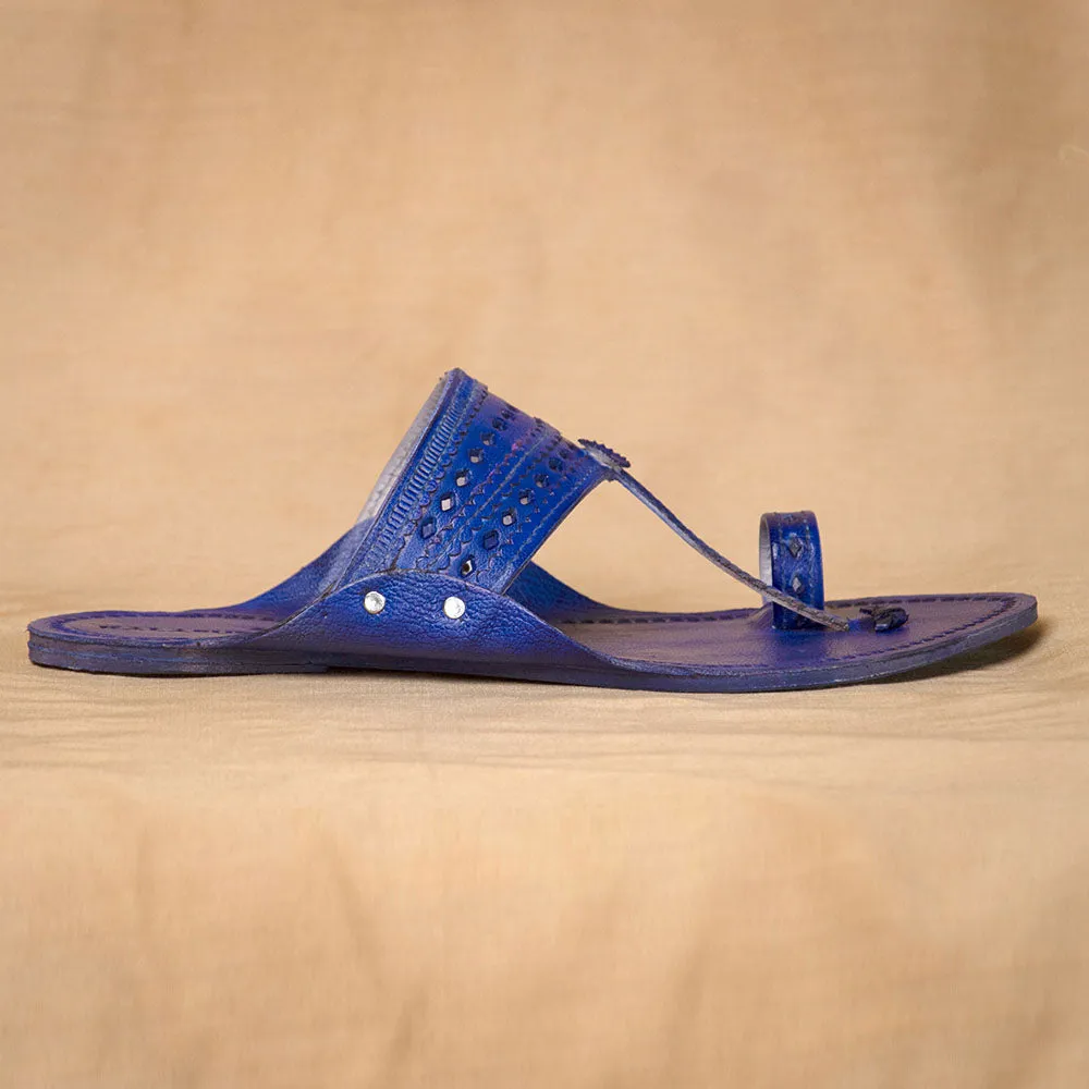 Blue - Men Modern Classics: Kolhapuri Leather Slippers