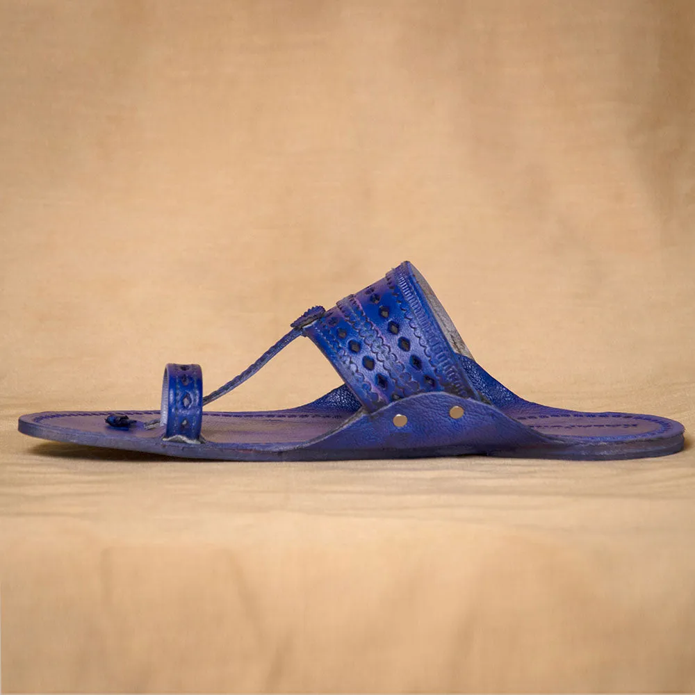 Blue - Men Modern Classics: Kolhapuri Leather Slippers