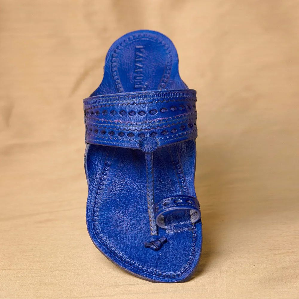 Blue - Men Modern Classics: Kolhapuri Leather Slippers