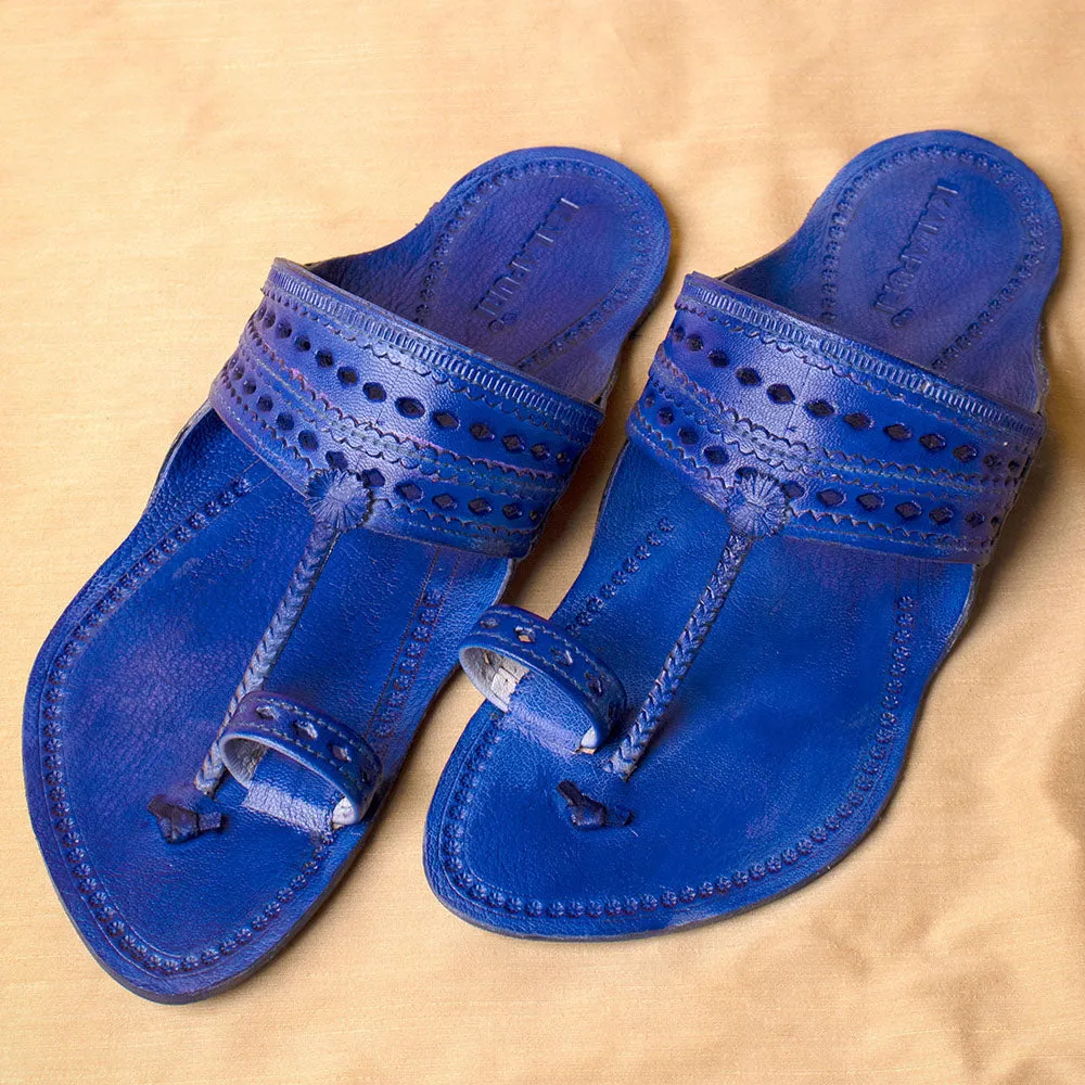 Blue - Men Modern Classics: Kolhapuri Leather Slippers