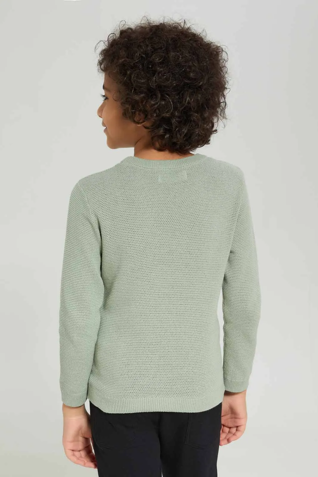 Boys Mint Knitted Jumper
