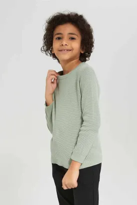 Boys Mint Knitted Jumper