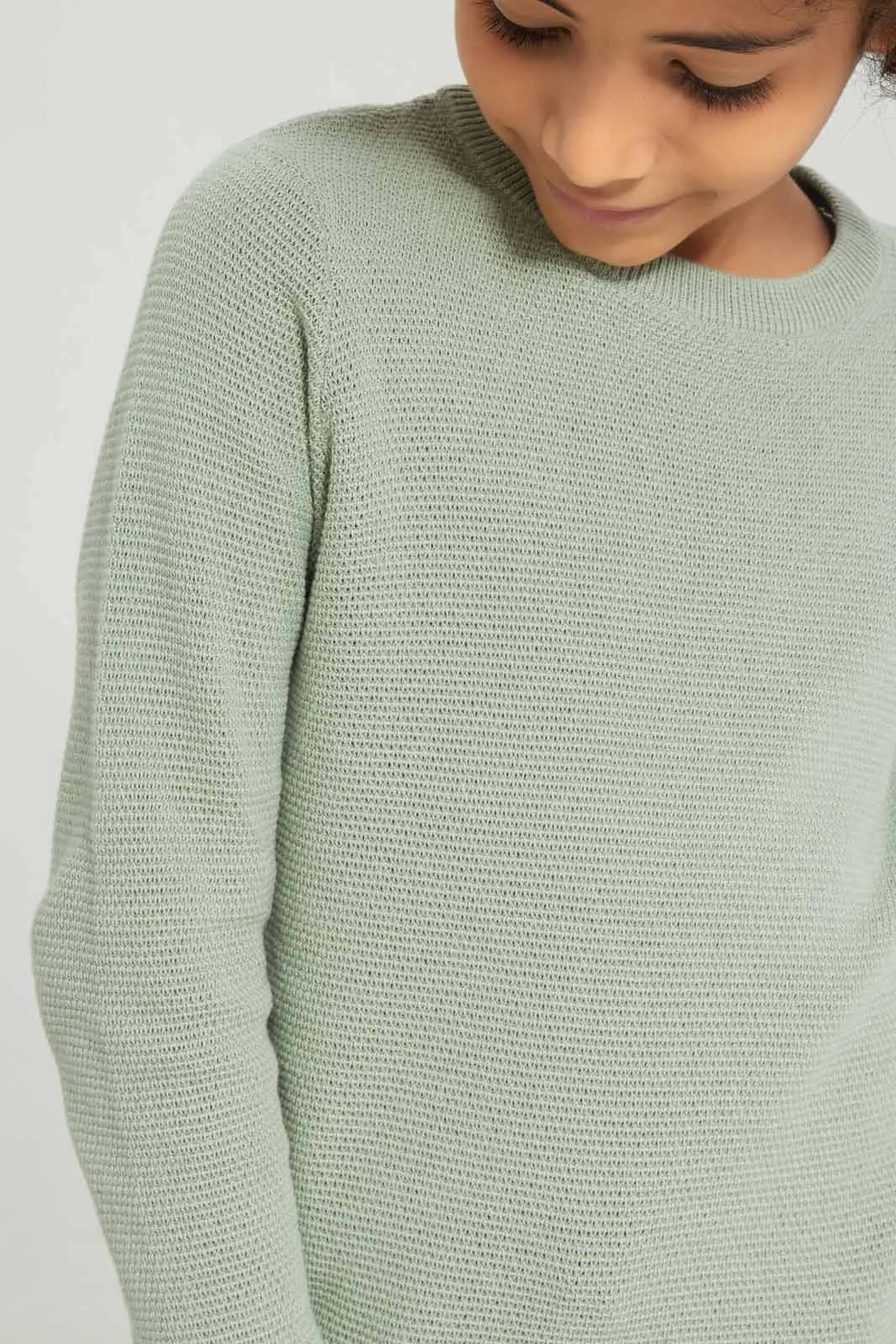 Boys Mint Knitted Jumper