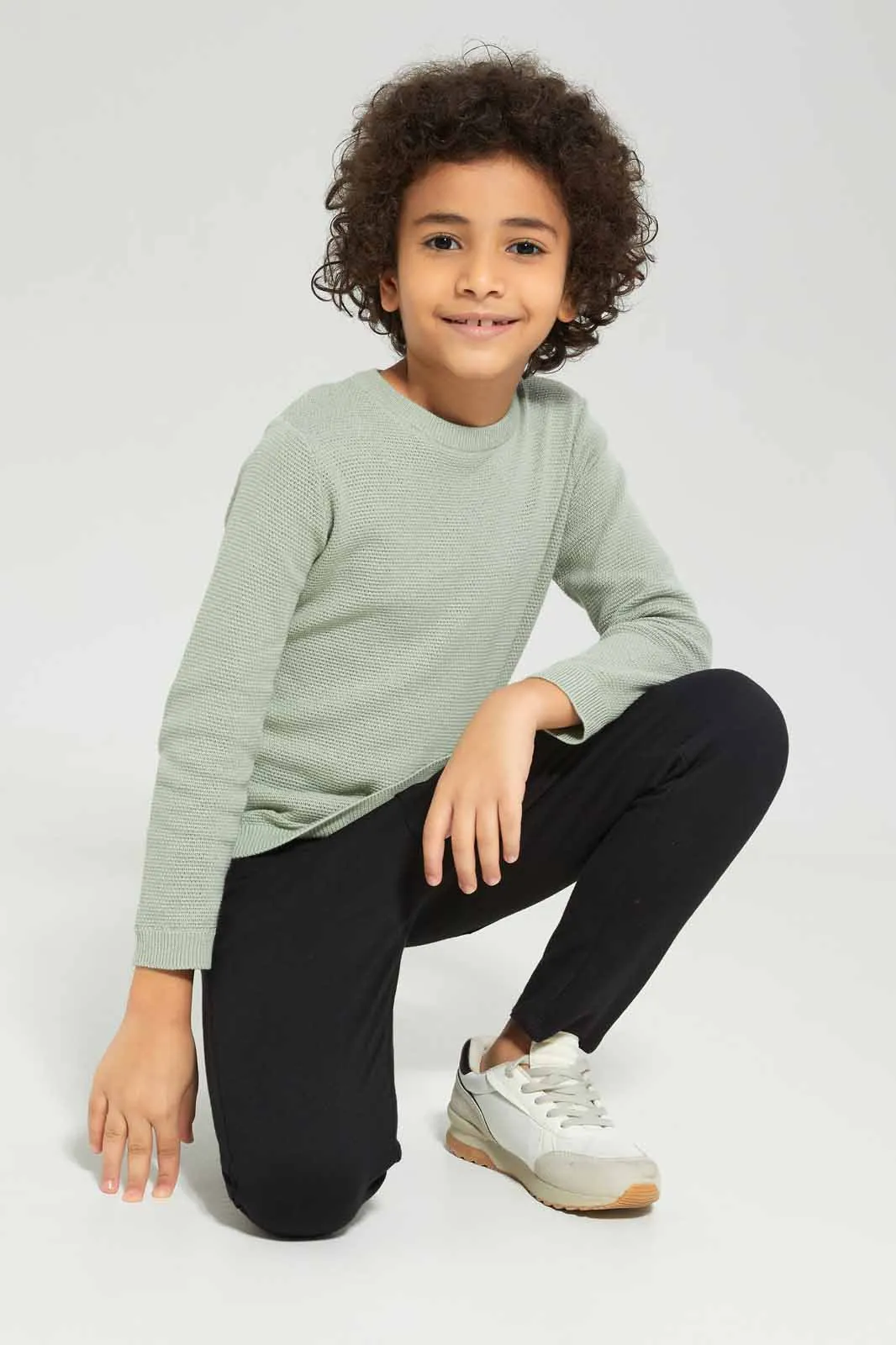 Boys Mint Knitted Jumper