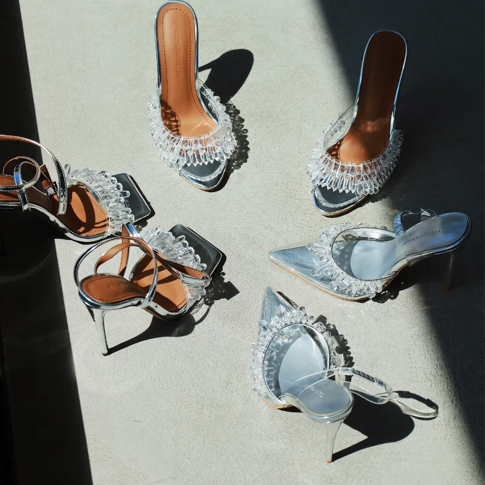 Candice Clear Drip Chandelier Slingback
