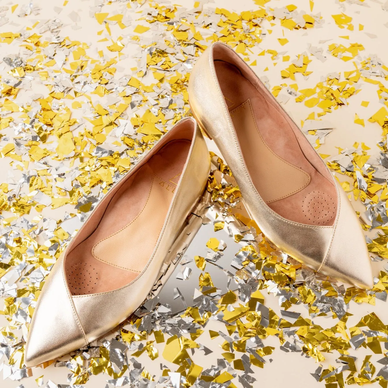 Champagne Gold Metallic Flat