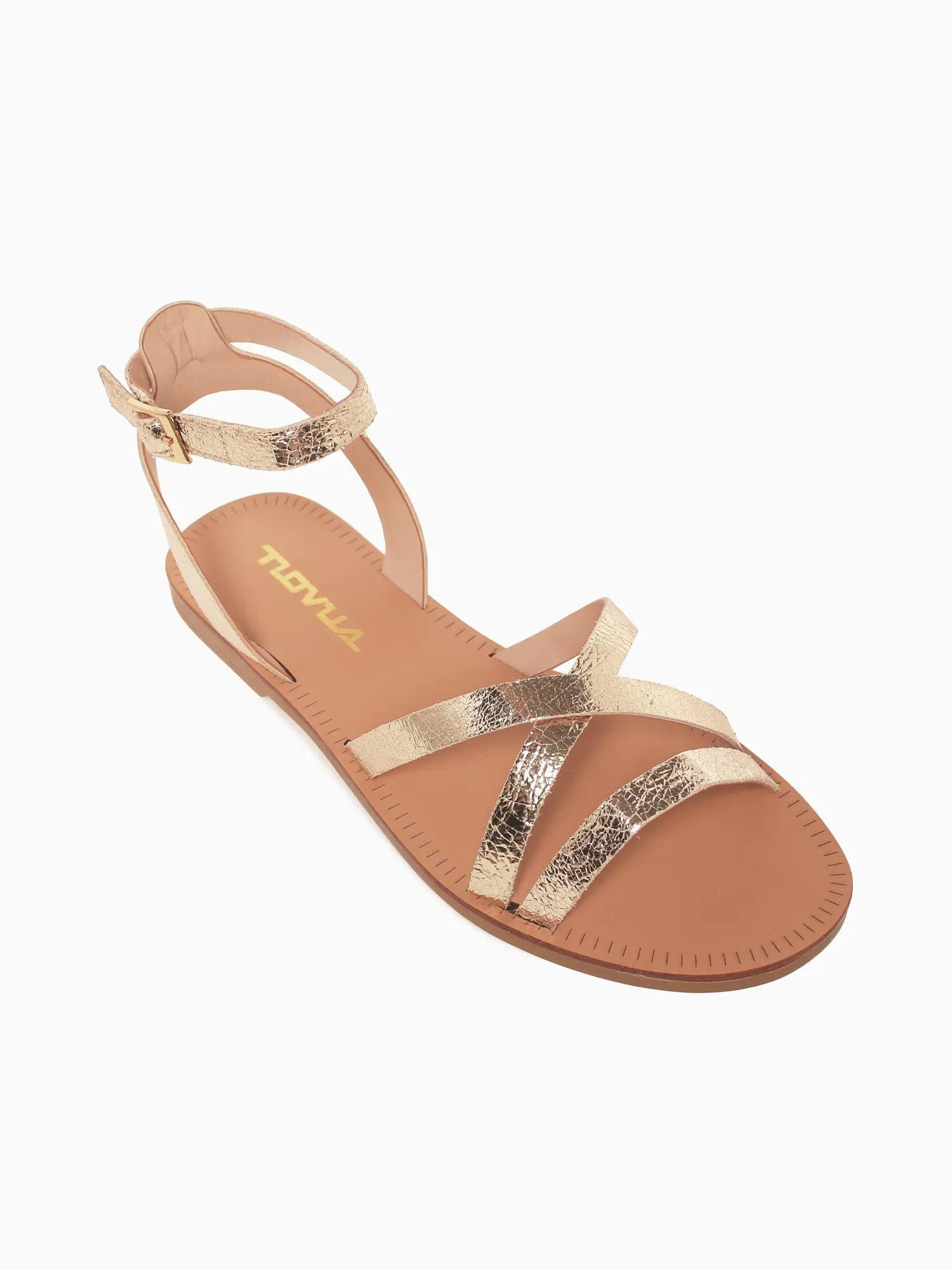 Julia Gold Craquele Leather