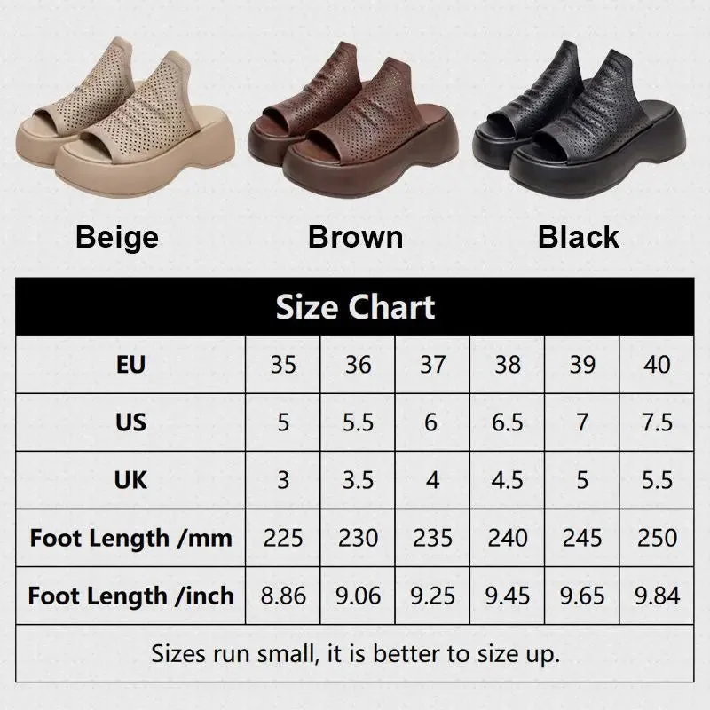 LIMIETTIJD 49% KORTINGVrouwen Ademende Holle-Out Leren Slippers