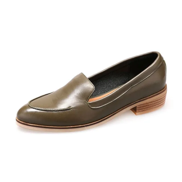 MEZEREON Genuine Leather Spring Autumn Flats For Woman