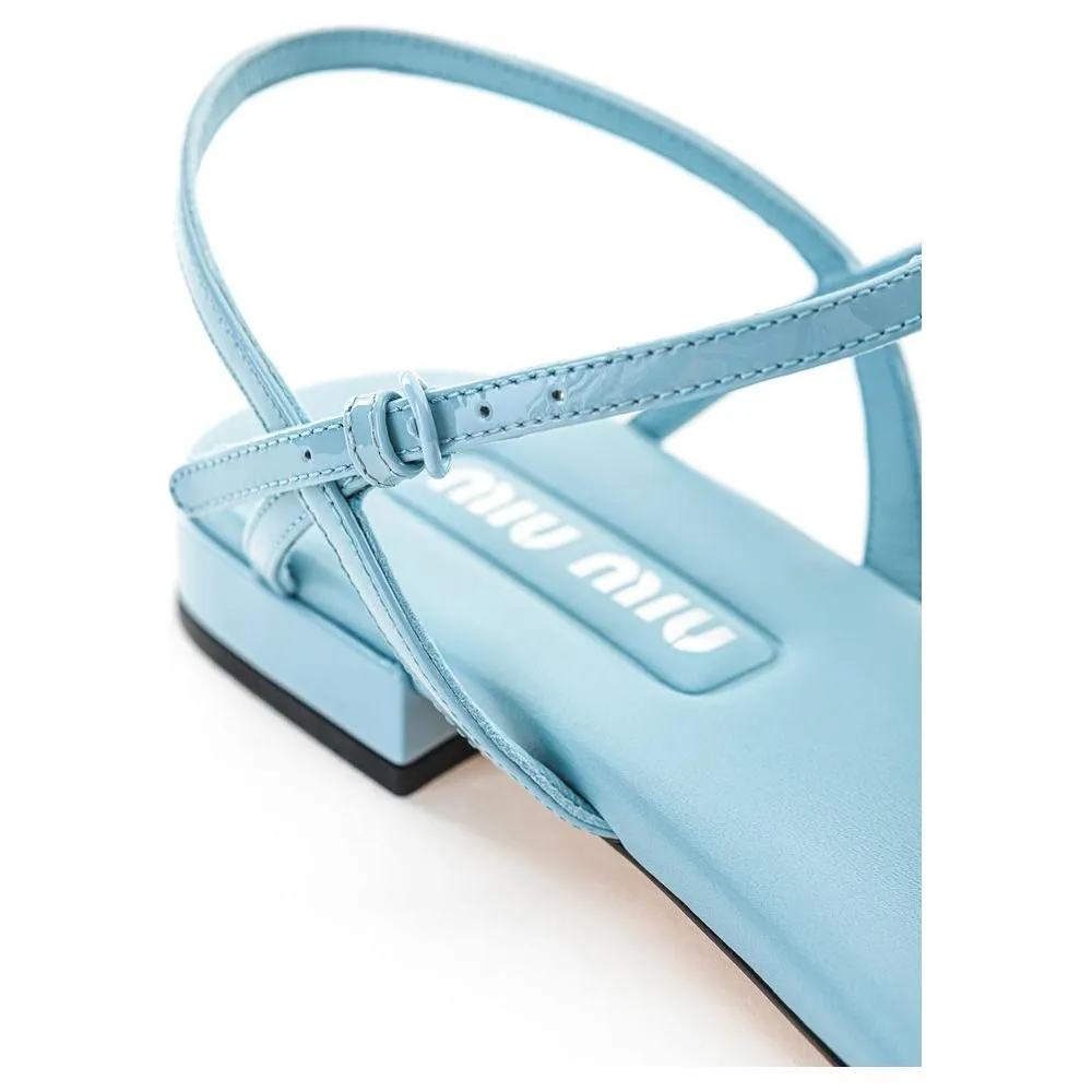 Miu Miu Light Blue Vernice Sandal