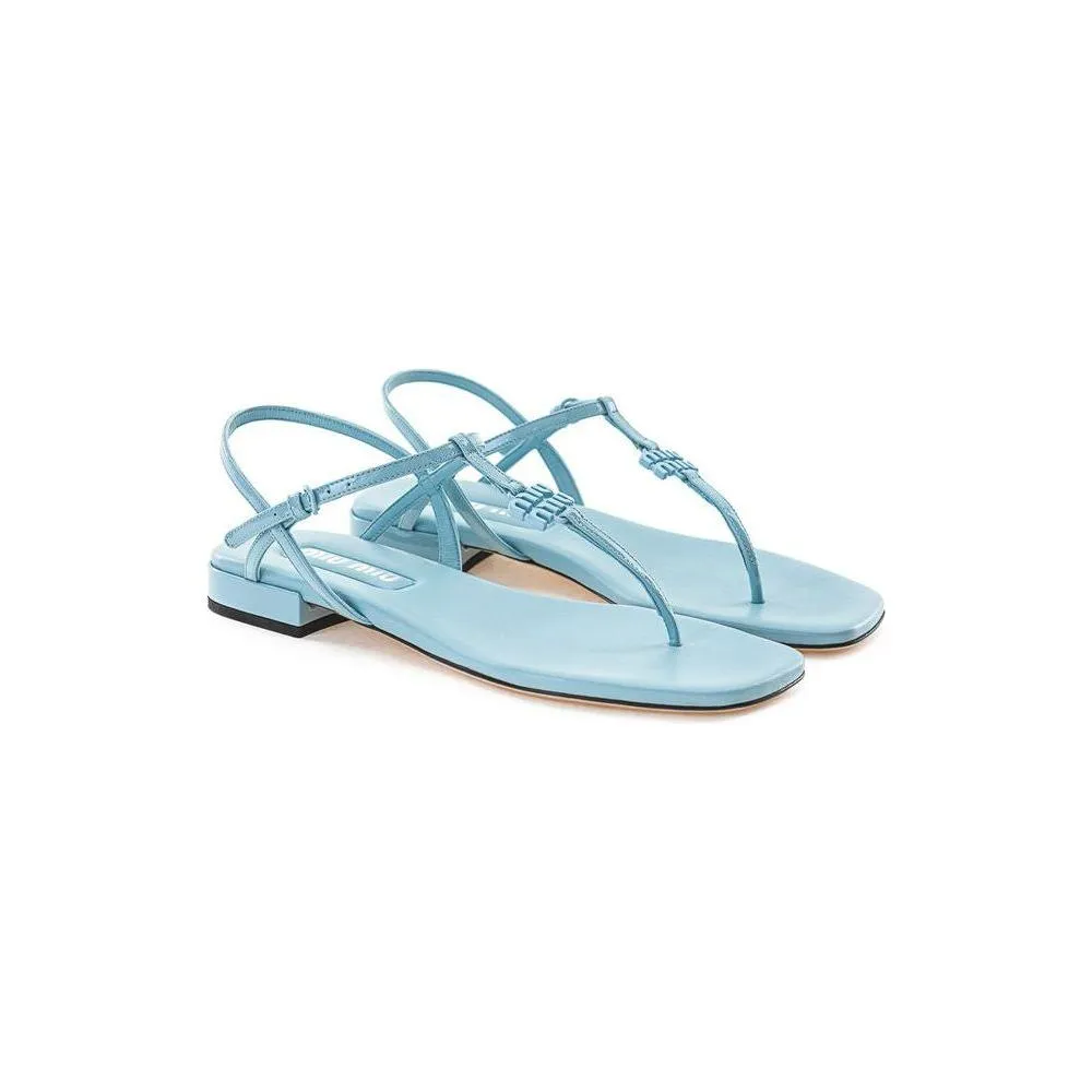 Miu Miu Light Blue Vernice Sandal