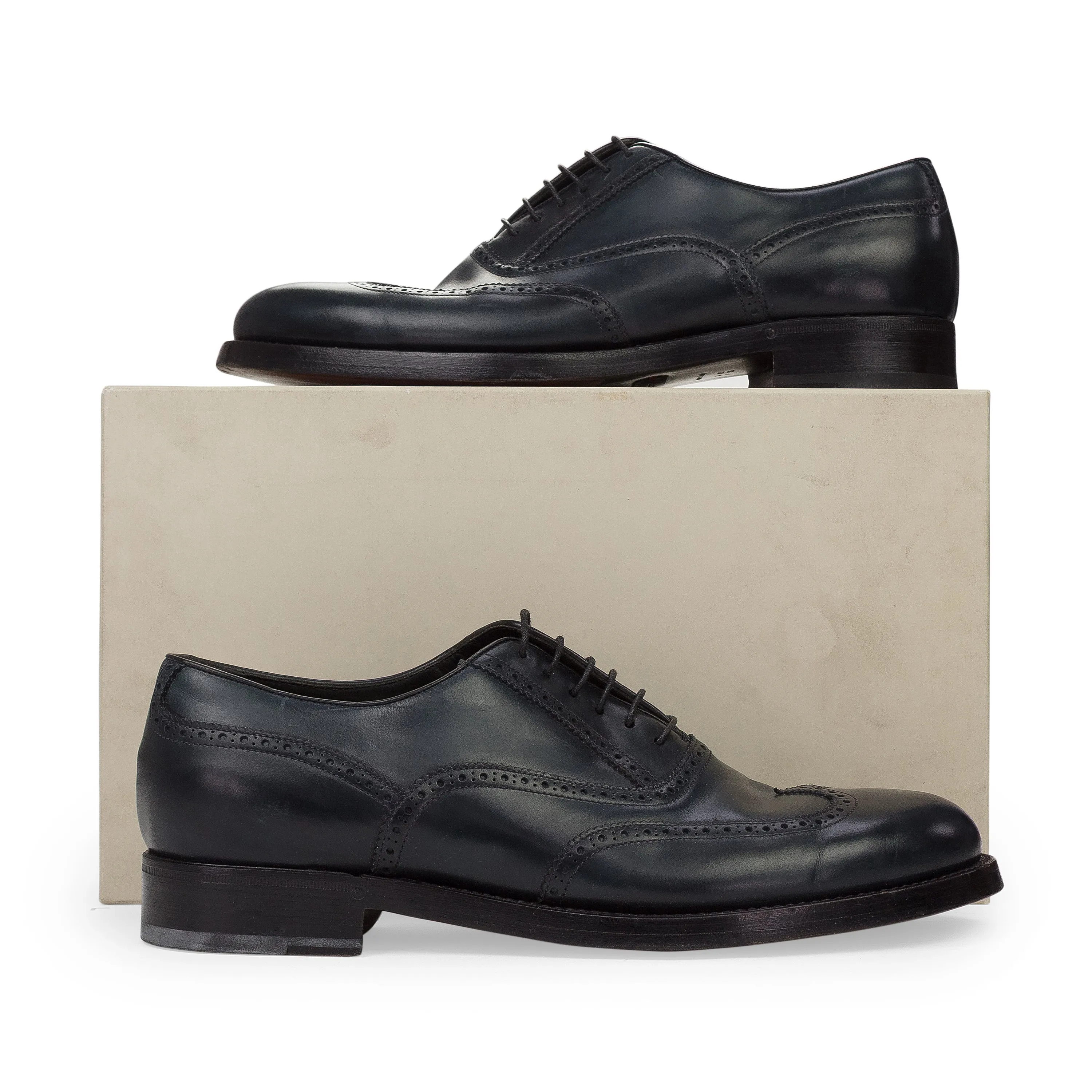 NAVY CAIMAN LACEUP DRESS SHOES
