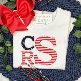 Patriotic Stacked Monogram