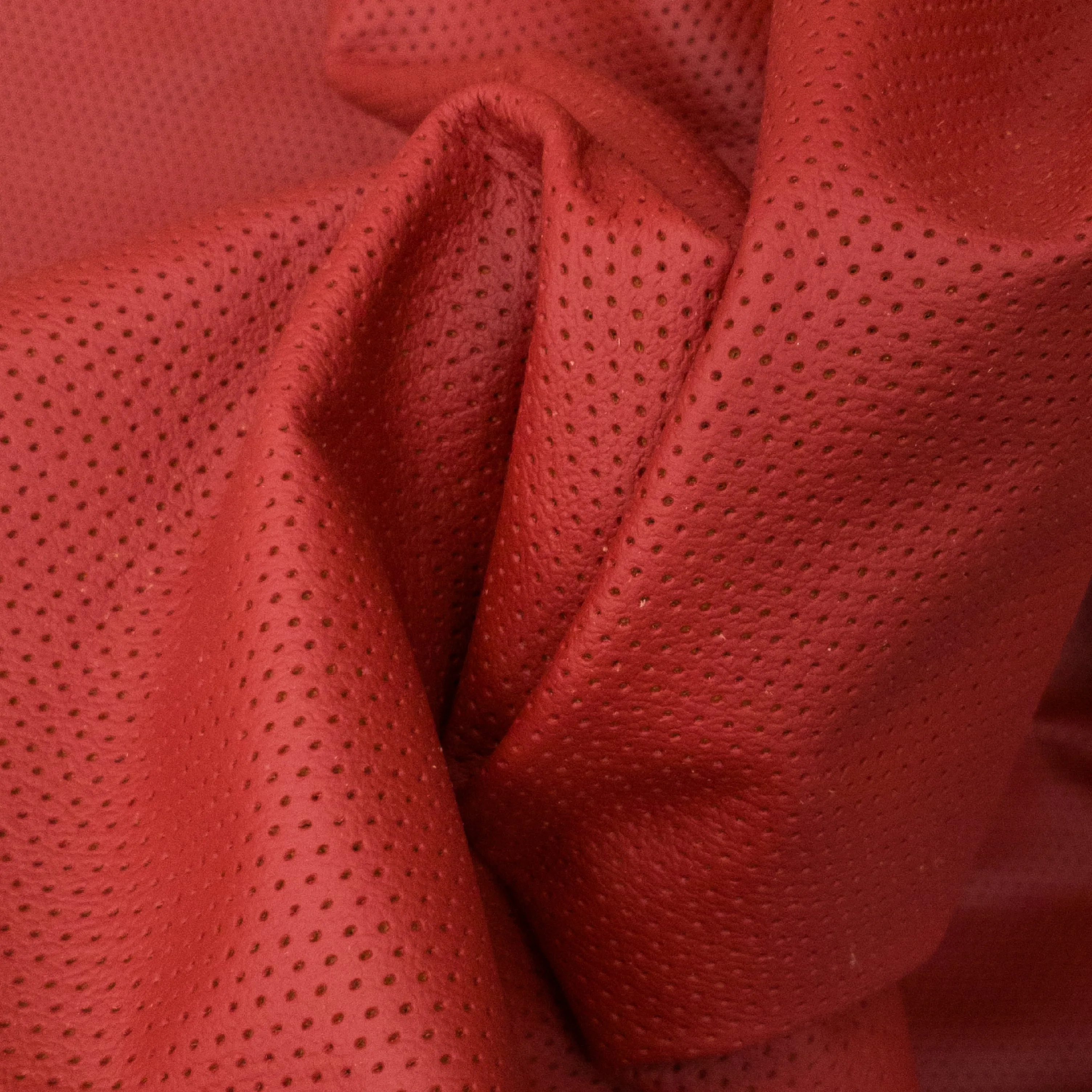 Perforated Red 2-3 oz Leather Cow Hides