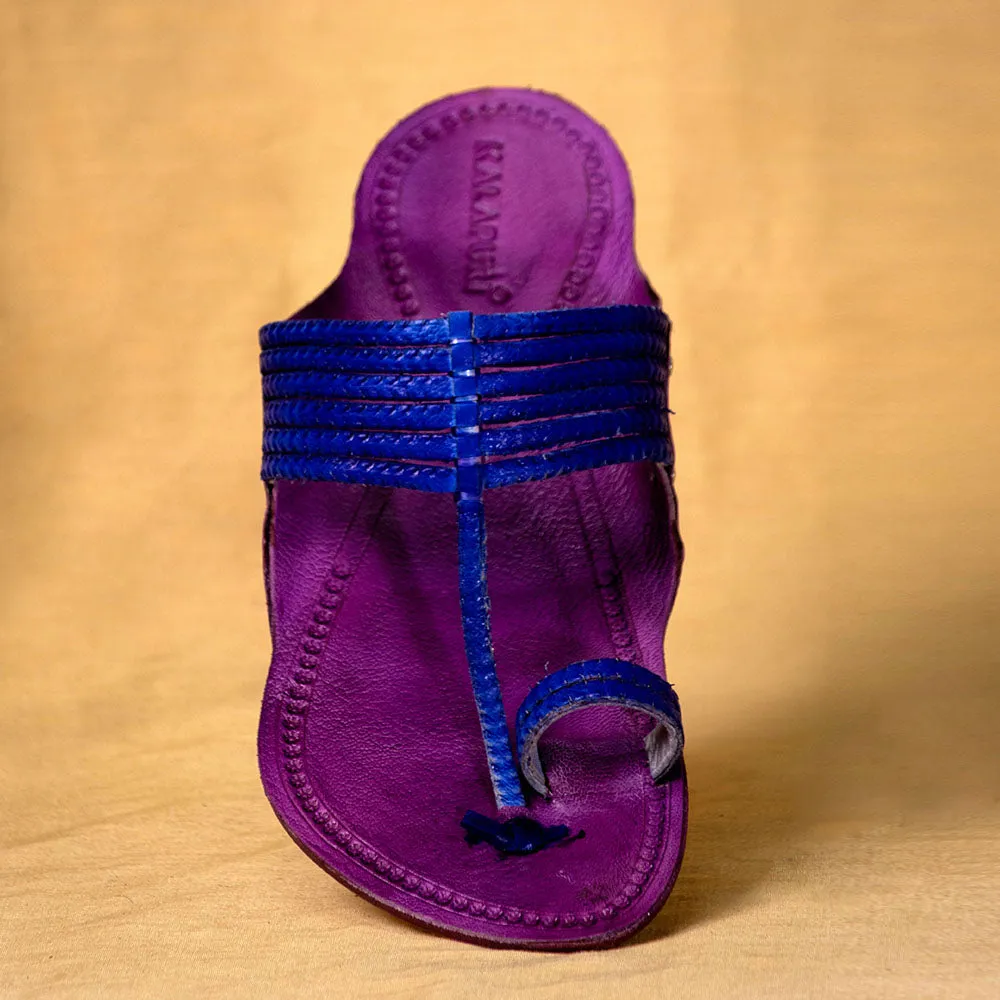 Purple & Blue - Men From Tradition to Trend: Classic Kolhapuri Leather Slippers