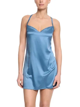 Satin Sleep Chemise Bath Time Blue Sale
