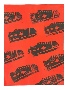 Sneaker Print Red Silkscreen Print by Skewville