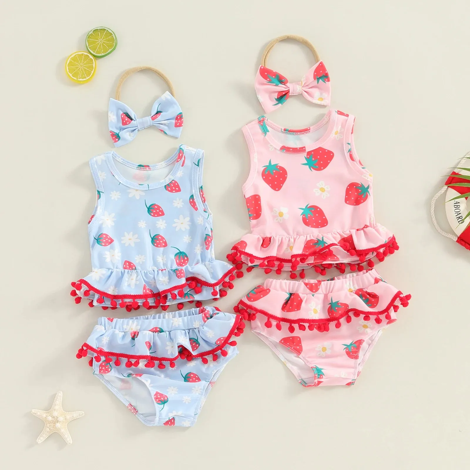 Strawberry Summer Toddler Girls Swimwear