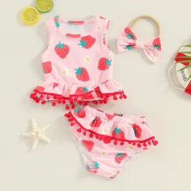 Strawberry Summer Toddler Girls Swimwear