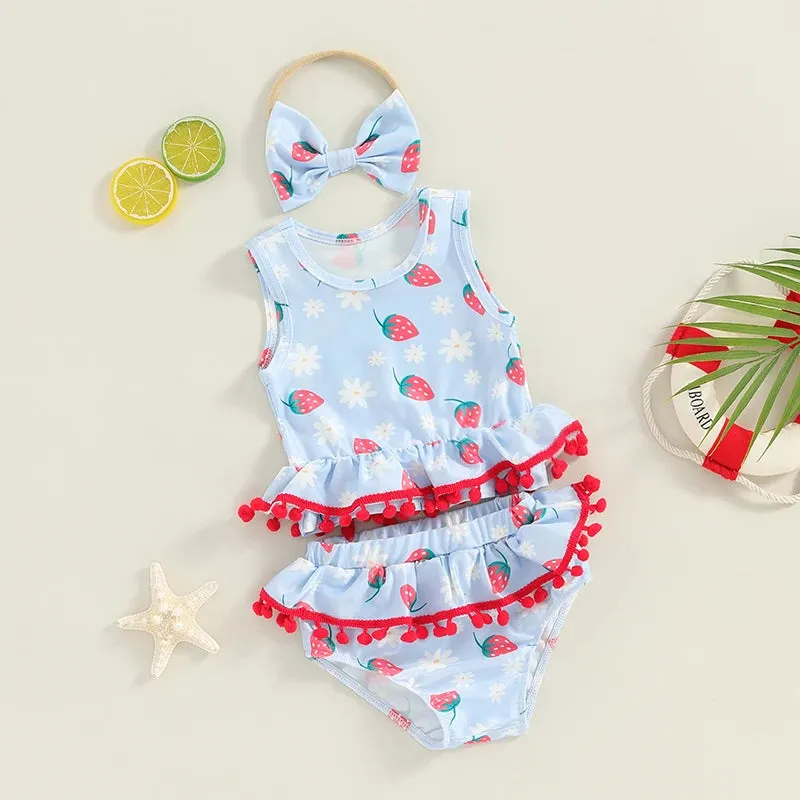 Strawberry Summer Toddler Girls Swimwear