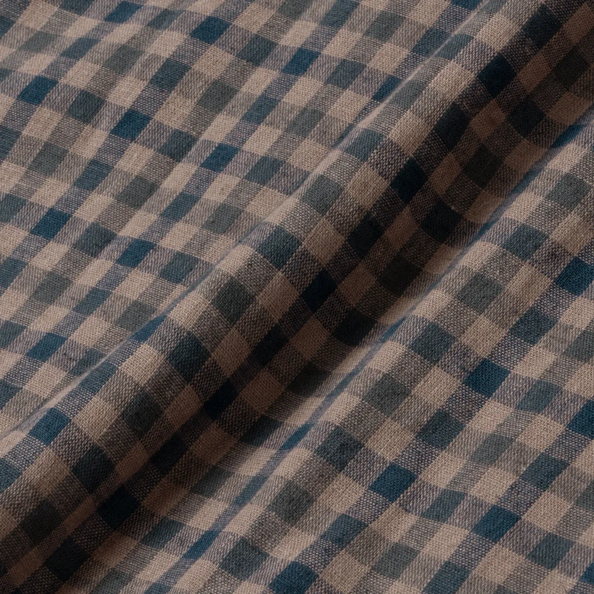 Sunny Vacation Long Sleeve Plaid Shirt - Navy Brown Squared