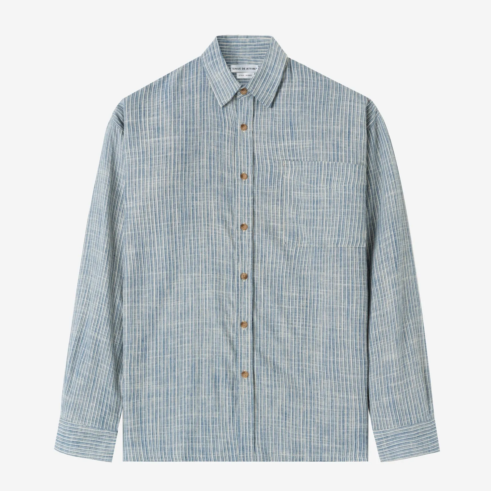 Sunny Vacation Long Sleeve Striped Shirt - Blue Mist
