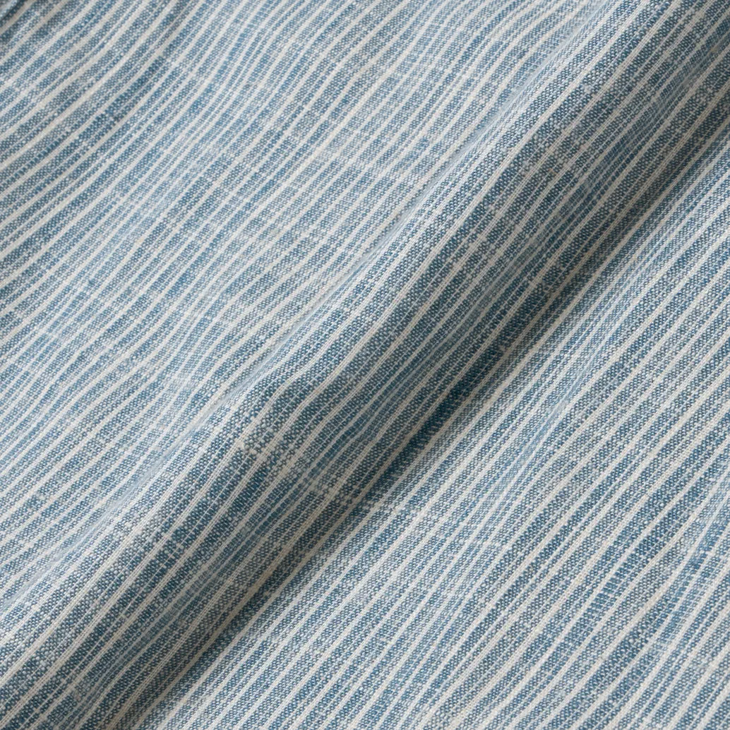 Sunny Vacation Long Sleeve Striped Shirt - Blue Mist