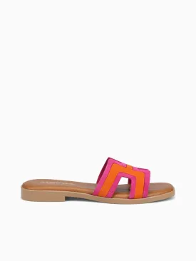 Tropea Fuschia Orange suede